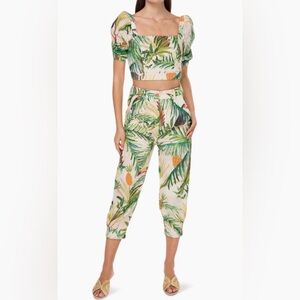 FARM Rio BNWT 2-Piece Set Toucan Paradise Eyelet Pants & Top XS